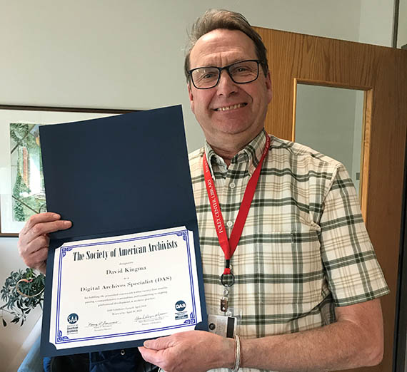 Archivist David Kingma Retires