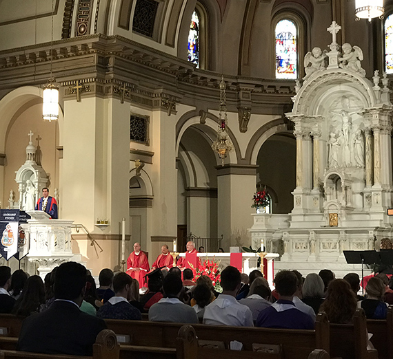 Optimism, Hope, Themes at Mass of the Holy Spirit
