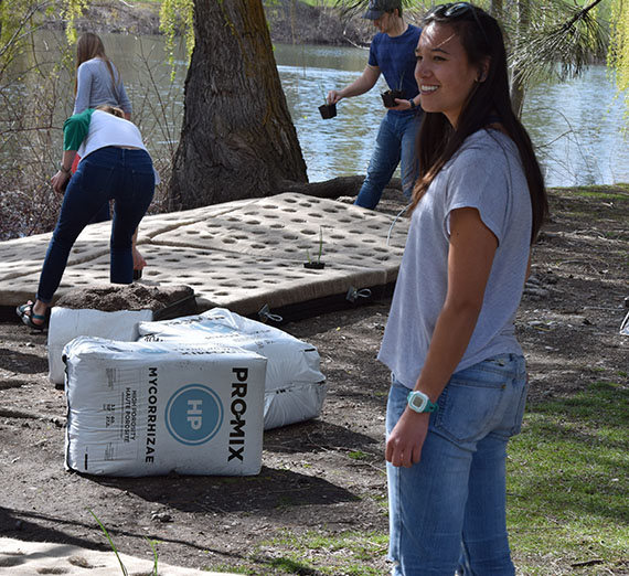 Floating Wetlands in Lake Arthur - an Earth Week activity