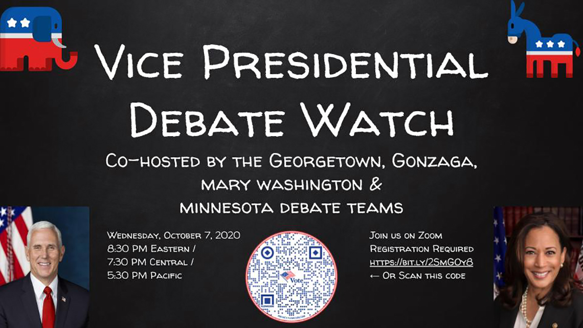 Debate Teams from Gonzaga, Other Schools Co-Host VP Debate-Watch Oct. 7
